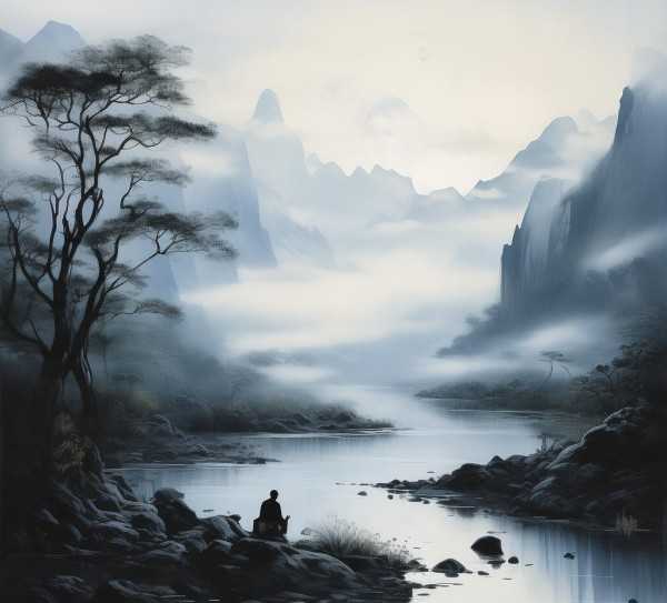 苏轼后赤壁赋，山水画卷中的哲理沉思